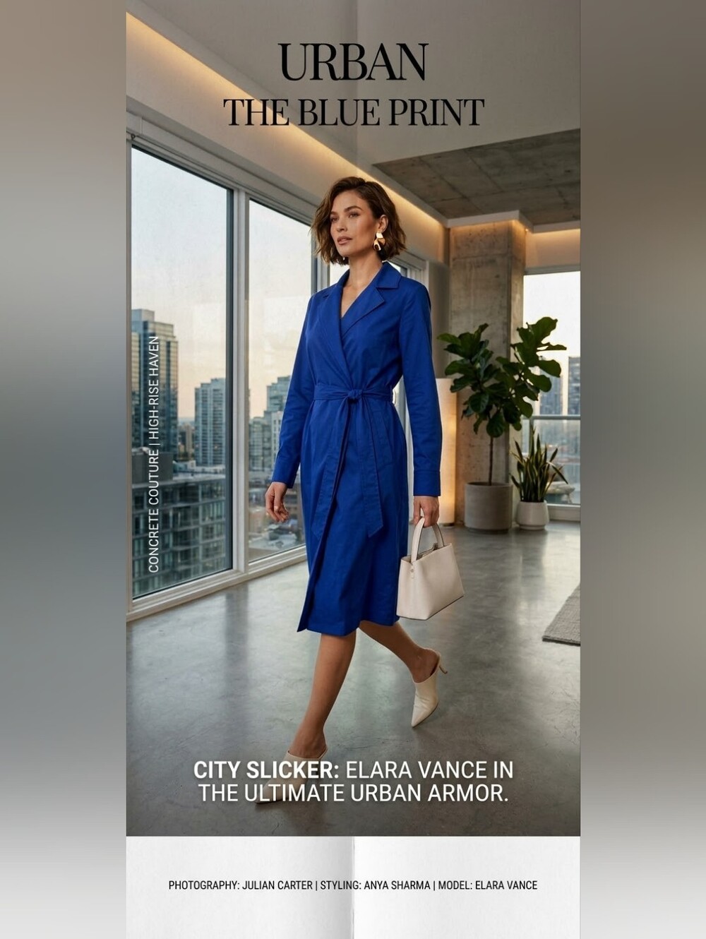 Talbots royal blue wrap poplin Midi dress with Pockets